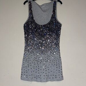 ✨Express Black and Gray Sequin Tank Top✨